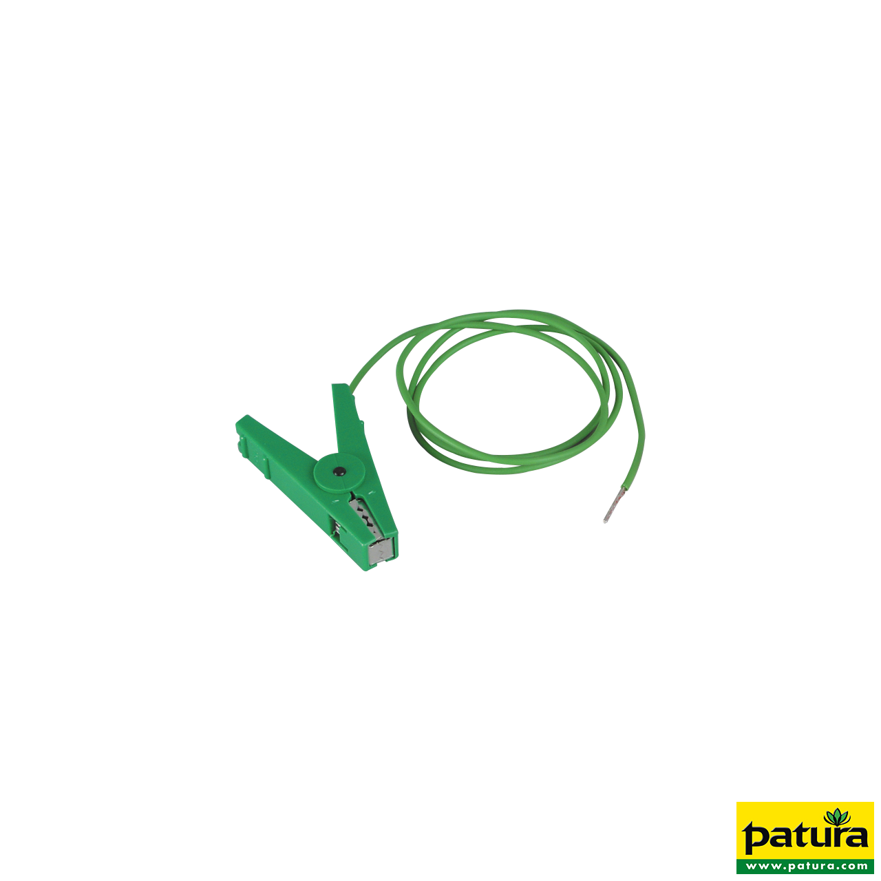 Patura Erdanschlusskabel, grün, Edelstahl-Klemme und 3 mm Stift