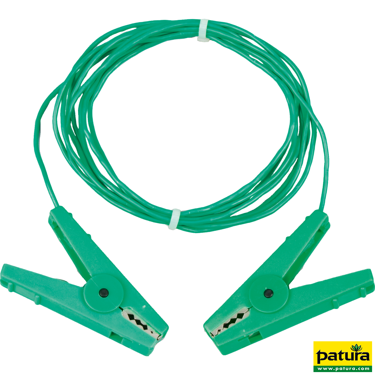 Patura Erdstab-Verbindungskabel 3 m, grün mit Edelstahl-Klemmen