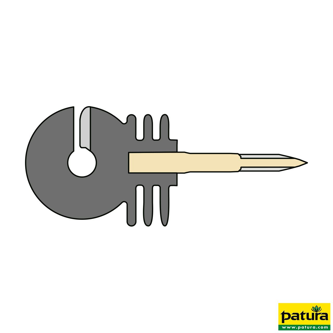 Patura Ringisolator mit selbstschneidendem Holzgewinde, 25 Stk.