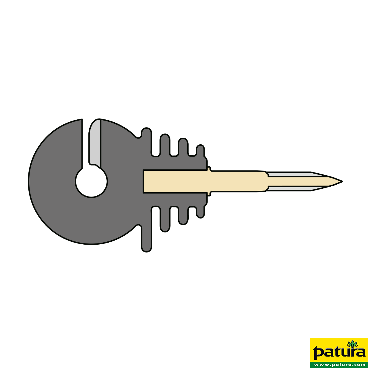 Patura Ringisolator mit Holzgewinde, 25 Stk.