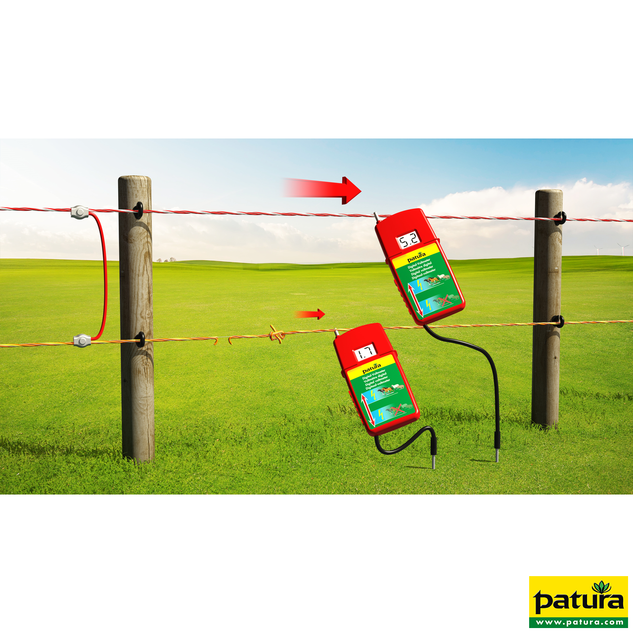 Patura Digital-Voltmeter mit Belastungswiderstand