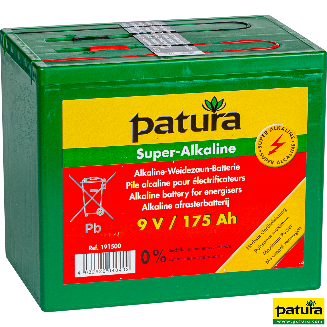 Patura Super-Alkaline Weidezaun-Batterie 9V / 175Ah